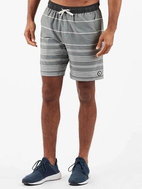 Vuori Men’s Kore Shorts Large Grey/Black 7.5” Inseam Running Hiking NWOT